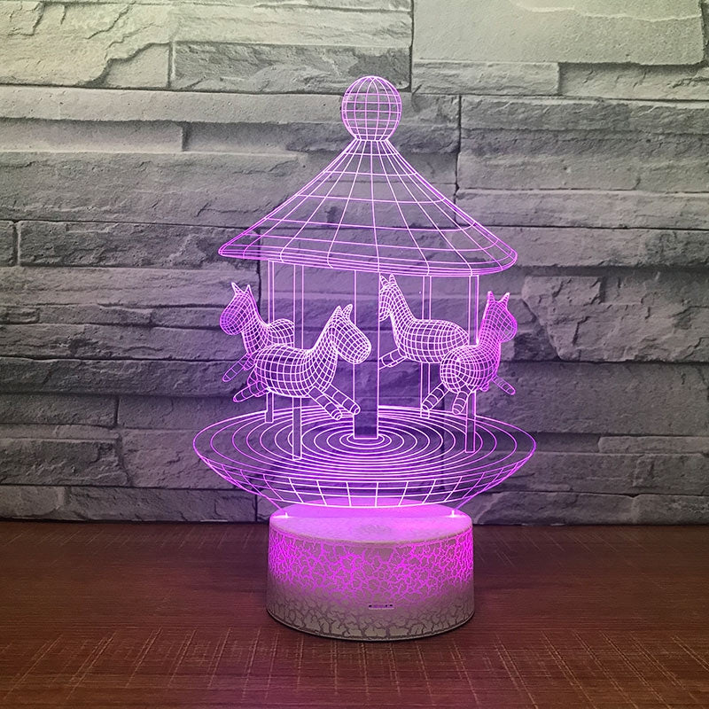Carousel Pattern Touch Colors Changing LED Night Light