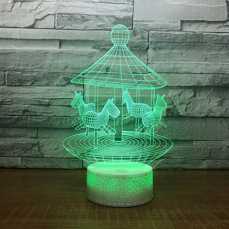 Carousel Pattern Touch Colors Changing LED Night Light