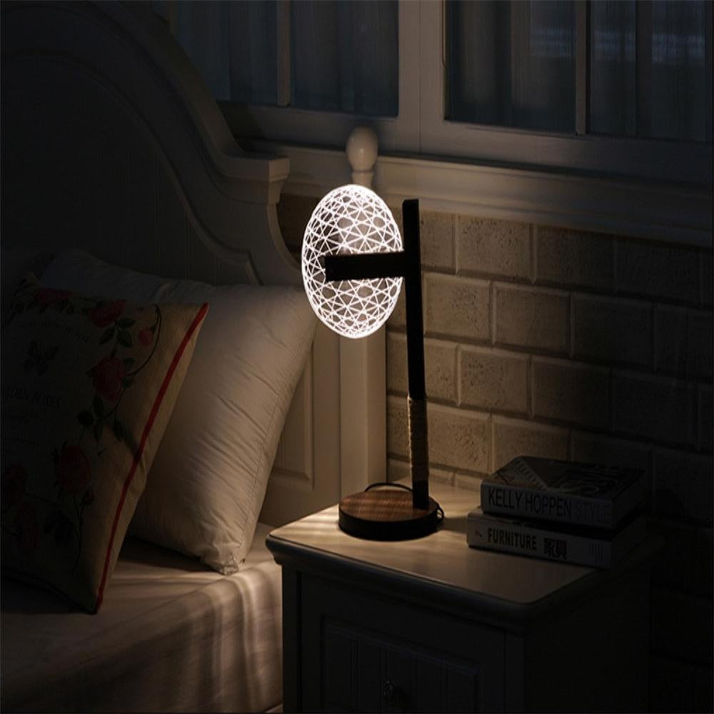 3D Visual Creative Solid Wood Night Light Bedside Lamp