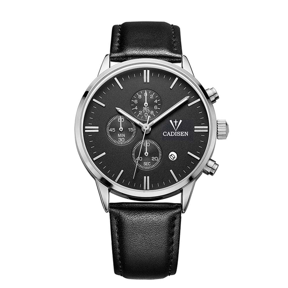 Cadisen 9201 Fashion Men Multifunction Leather Band Quartz Watch