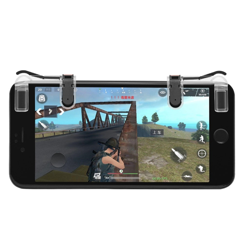 2PCS Mobile Gamepad Trigger Fire Button Aim Key Shooter Controller