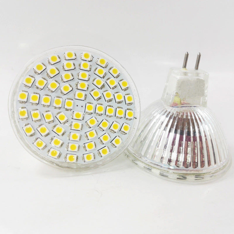6pcs/lot MR16 LED Spotlight Bulb 5W 220V 60Leds LED Lamp 3528 SMD Warm White For Home lighting