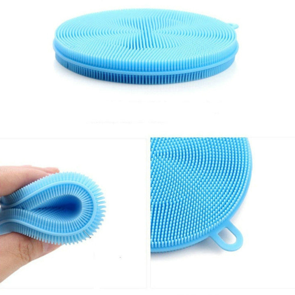 2PCS Multifunction Silicone Dish Bowl Cleaning Brush Dish Sponge Kitchen Washing Tool