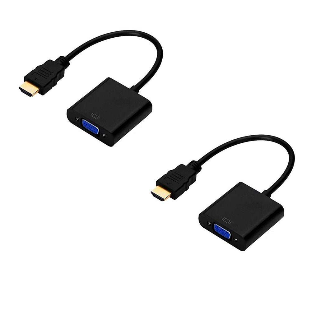 2pcs 1080P HDMI Male to VGA Female  Adapter Converter for PC Laptop/Raspberry Pi Laptop/ PS4 XBO...
