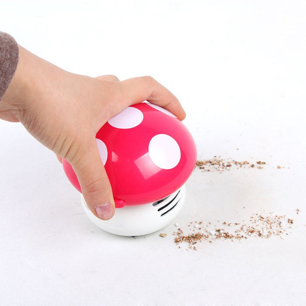 Creative Desktop Vacuum Cleaner Cartoon Mushroom Mini Dust Collector Household Computer Keyboard...