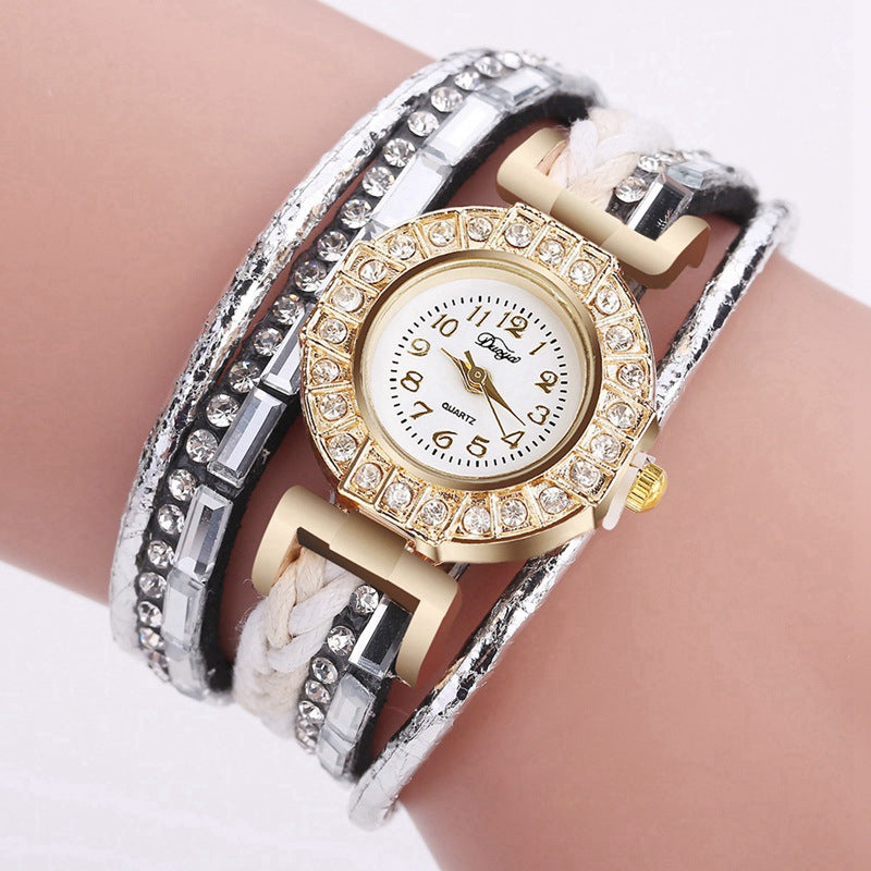 DUOYA D200 Women Diamond Bracelet Leather Watch