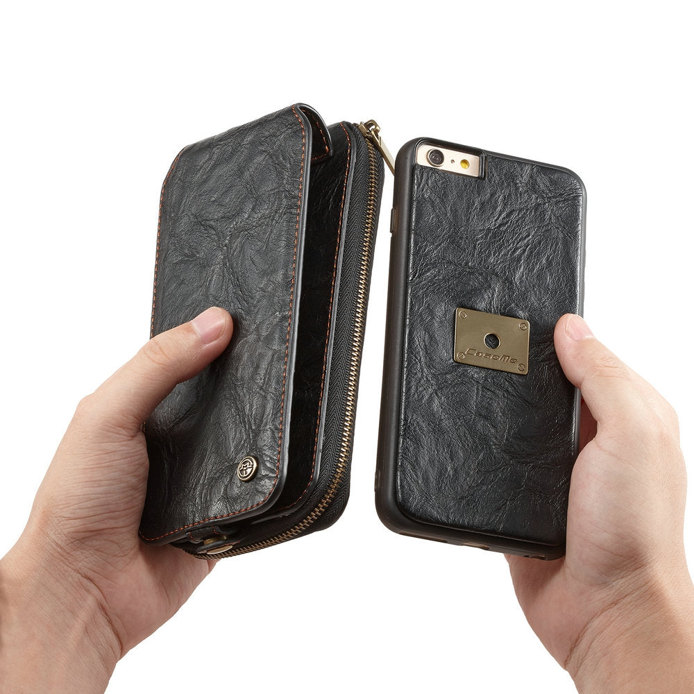 CaseMe for iPhone 6/ 6S 2 in 1 Premium PU Leather Zipper Cellphone Purse with 12 Card Slots and ...