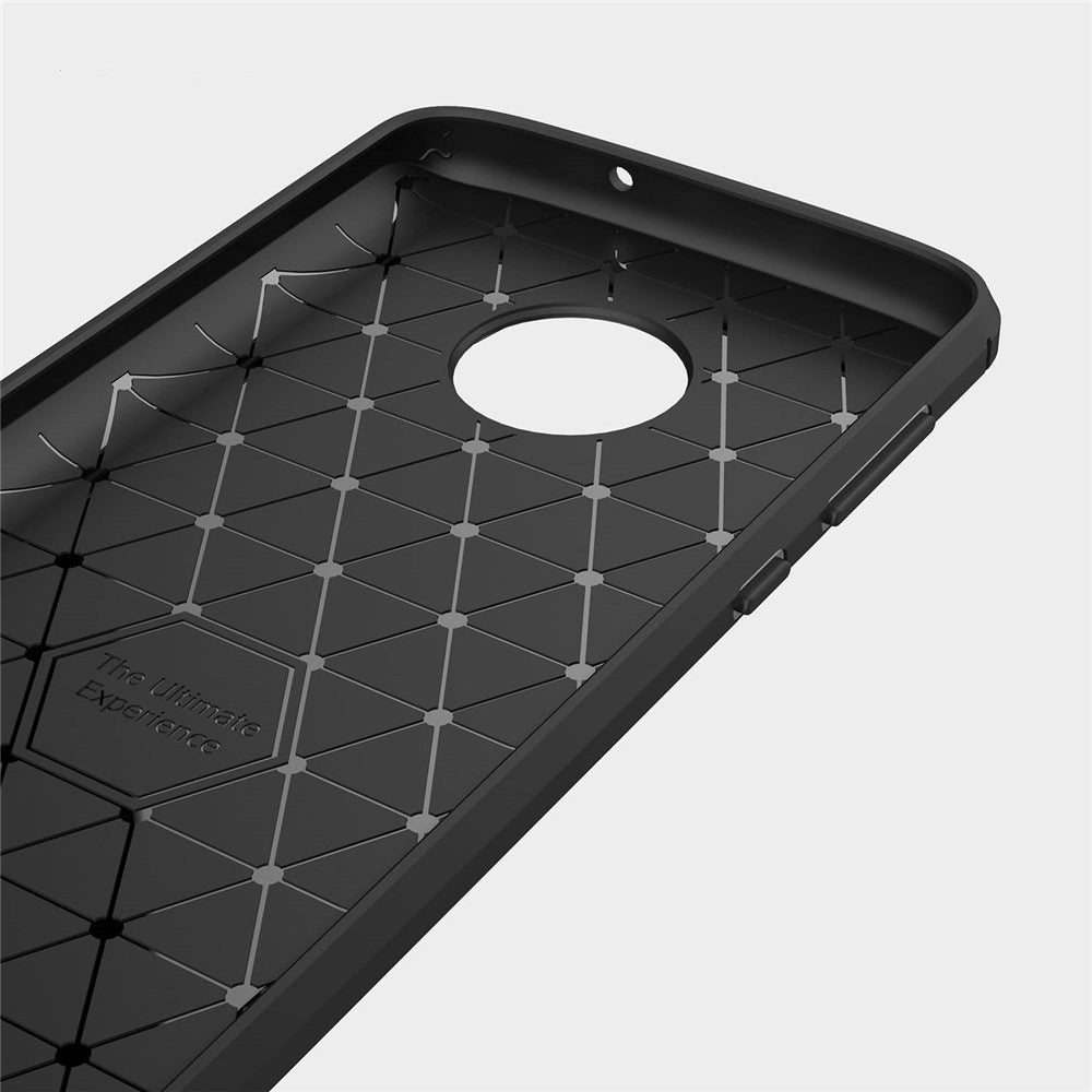 Case for Moto G6 Shockproof Back Cover Solid Color Soft Carbon fiber