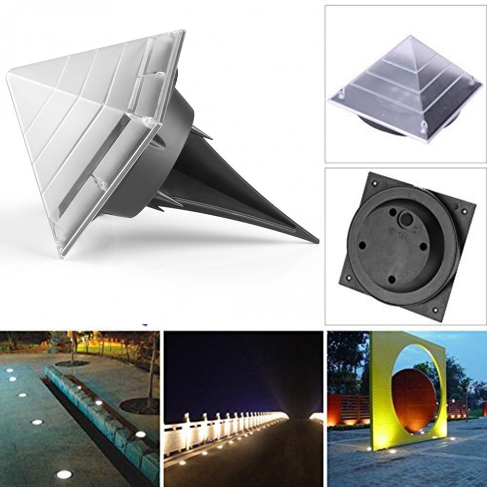 BRELONG Sensor Solar Ground Lights Pyramid Shaped Underground Buried Light Outdoor Garden Lawn P...