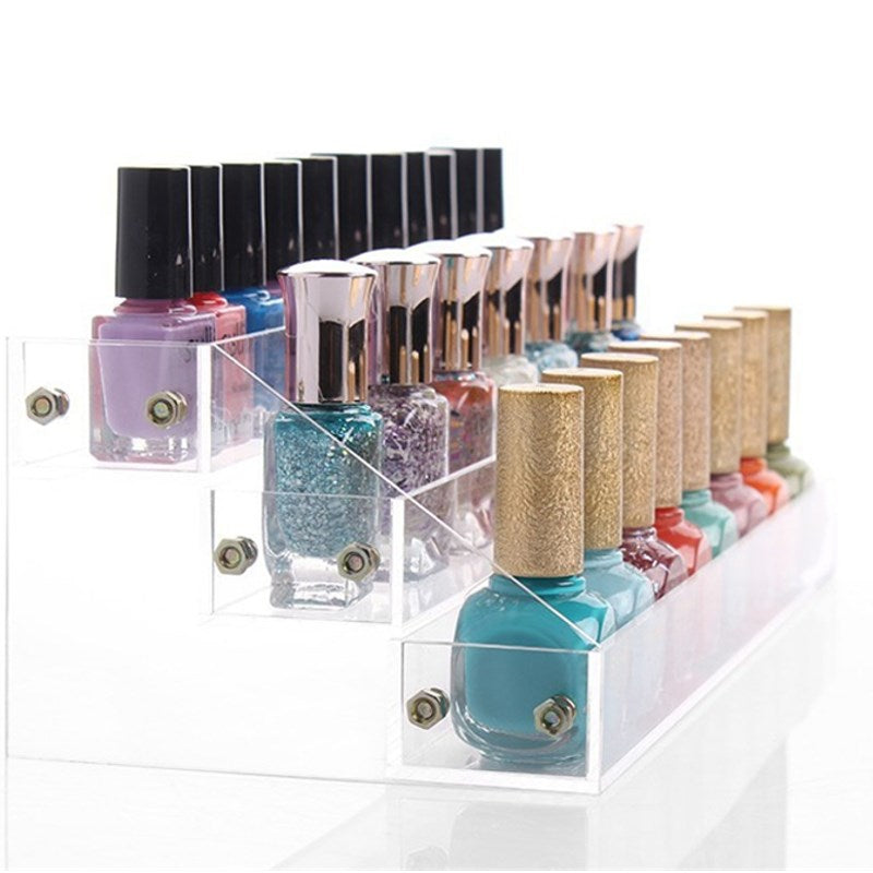 3 Tier Clear Acrylic Display Stand Holder for Nail Polish Bottle Rack Makeup Cosmetic Lipstick S...