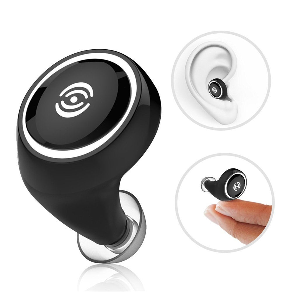 A4 Mini Bluetooth V4.1 Earbud Wireless Invisible Headphone with Mic Stereo Noise Canceling In-ea...