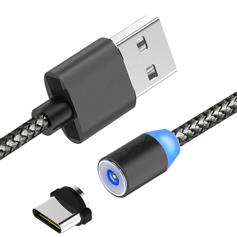 1M Cable for Type-c Led Upgraded Reflective Nylon Braided Magnetic Charger