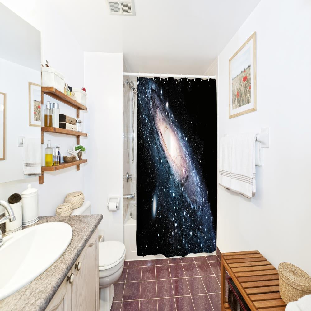 Dotted Polyester Shower Curtain Bathroom  High Definition 3D Printing Water-Proof