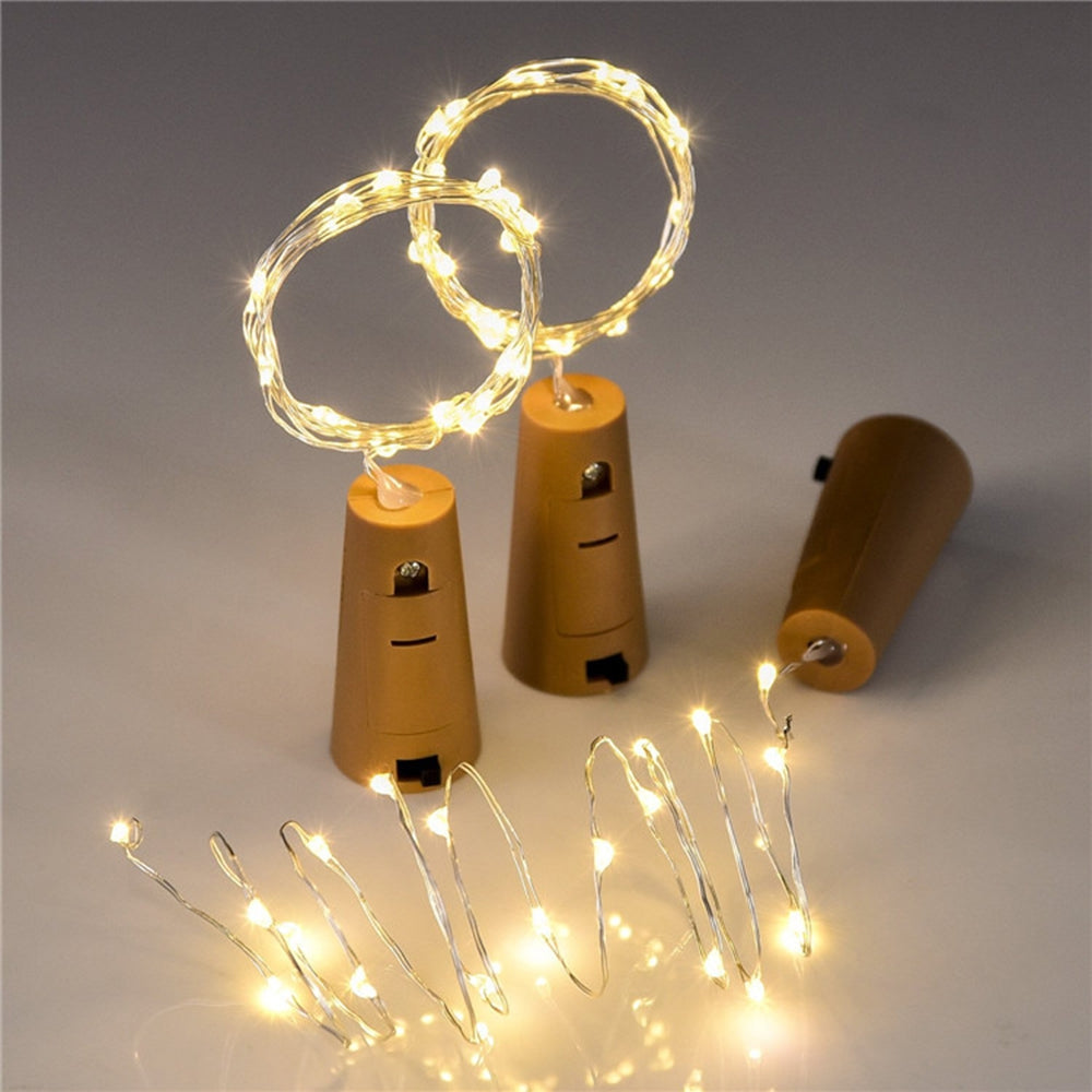 BRELONG 15LED Wine Stopper Brass Lights Decorative Light String