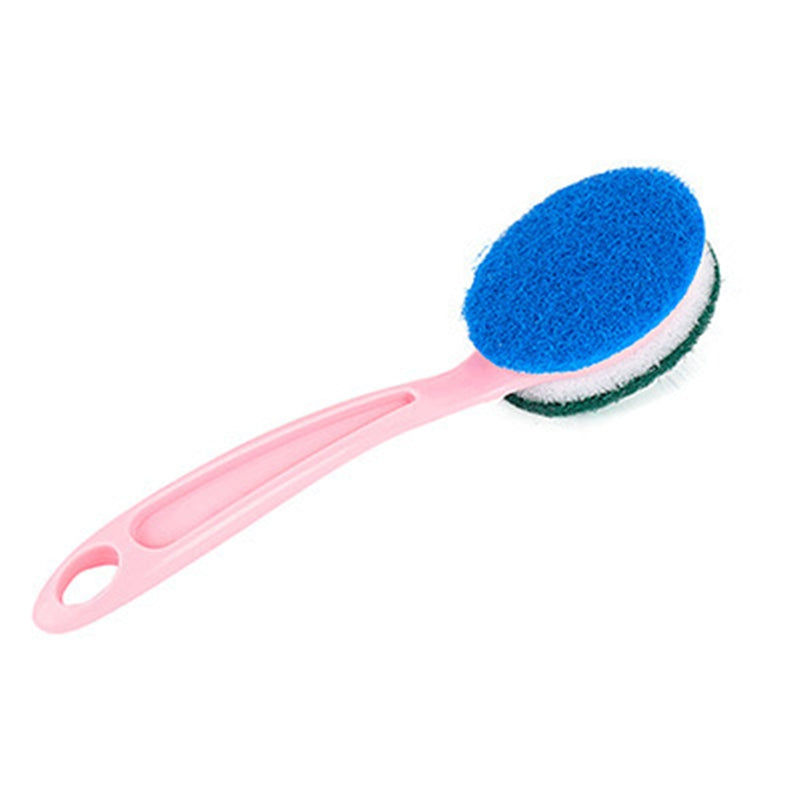 Curved Handle Double-Sided Magic Clean Cloth Nanoscale Sponge Cleaning Kitchen Bowl Brush Pan