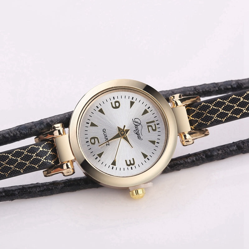 DUOYA D201 Women Fashion Gold Birds and Precious Stones Watch Quartz Watch