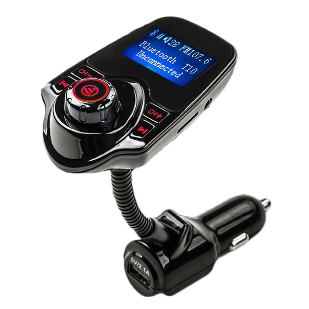 Bluetooth FM Transmitter Wireless In-Car Radio Transmitter Adapter /w USB Car Charger AUX Input ...