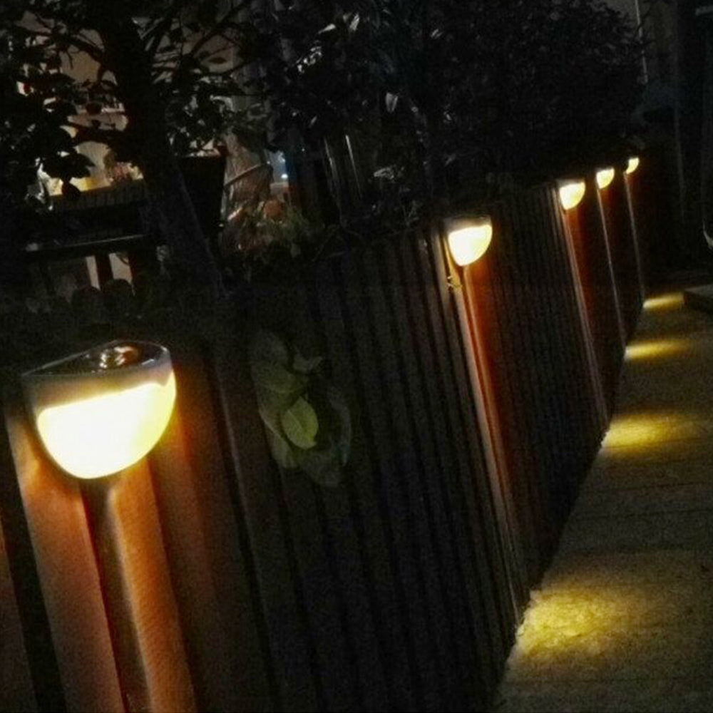 6 LED Super Bright Solar Powered Light Wall Mount Control Outdoor Garden Fence Lamp Quarter Ball...