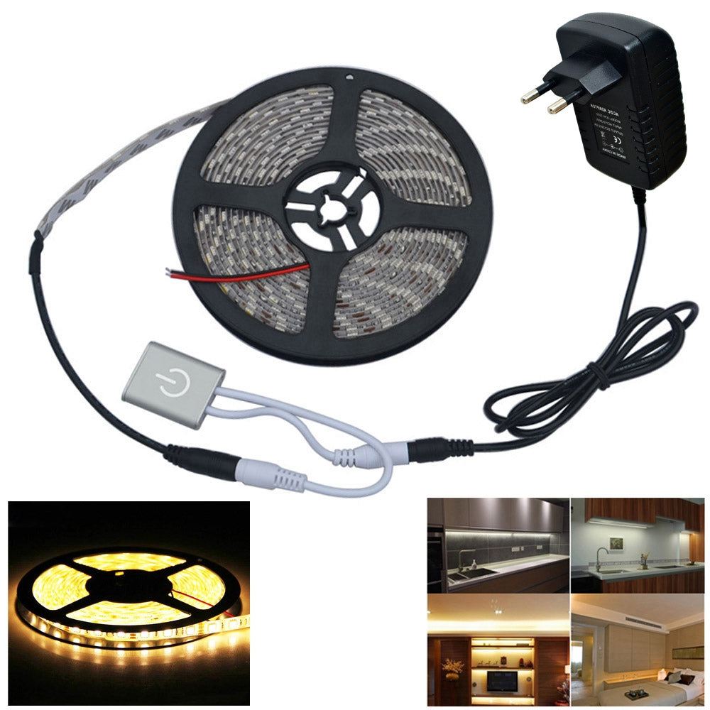 Automatic Small Touch Sensor Switch Brightness Adjustment Touch Dimmer 5M 5050SMD LED Light Strip