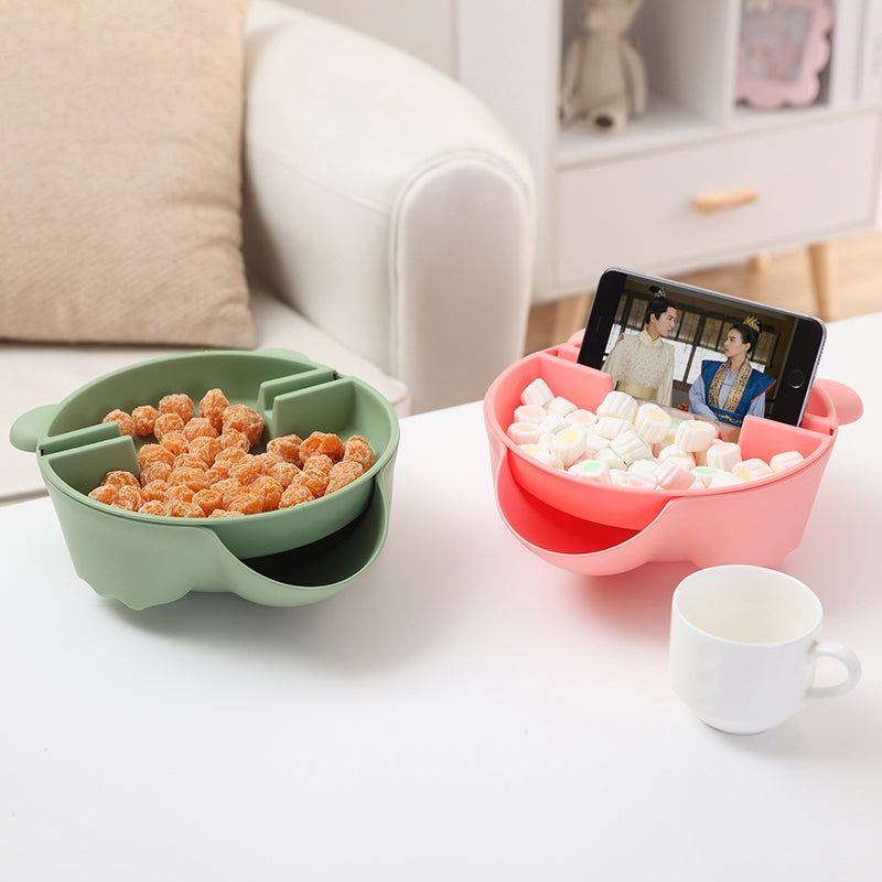 Creative Double-Layer Plastic Fruit Tray Household Dried Fruit Box Snack Bowl Lazy Melon Dish
