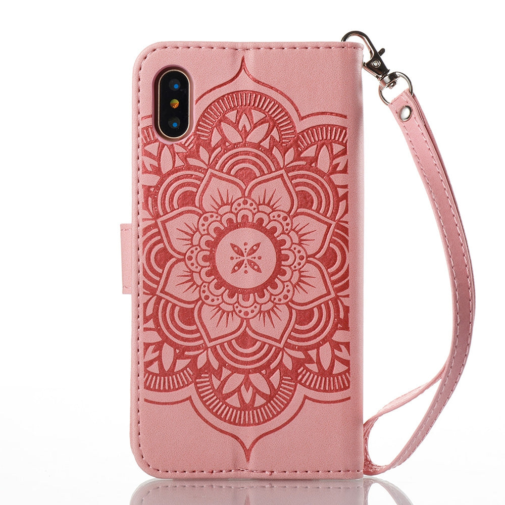 Campanula Flower Phone Case for Iphone X 10 3D Diamond Design Wallet Cover