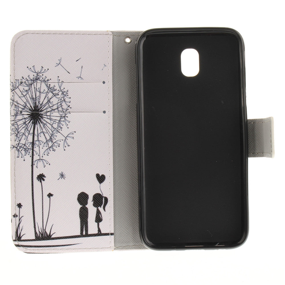 Couples Dandelion Pattern PU+TPU Leather Wallet Case Design with Stand and Card Slots Magnetic C...