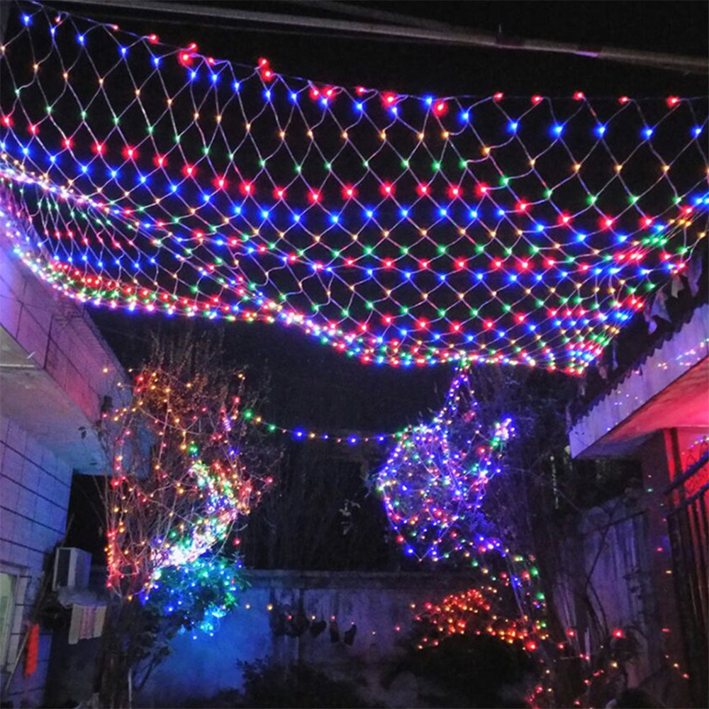 96 LEDs Fairy Fishing Mesh Net String Lighting Outdoor Party Festival Decoration