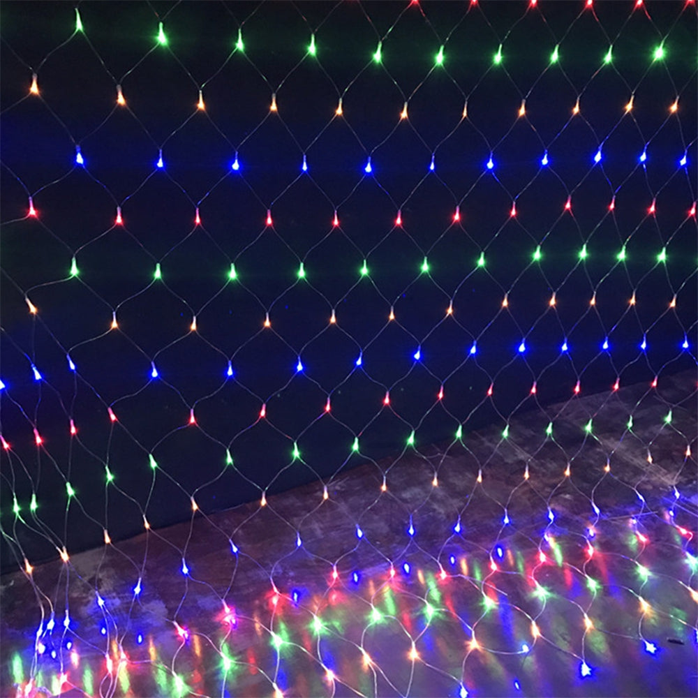 96 LEDs Fairy Fishing Mesh Net String Lighting Outdoor Party Festival Decoration