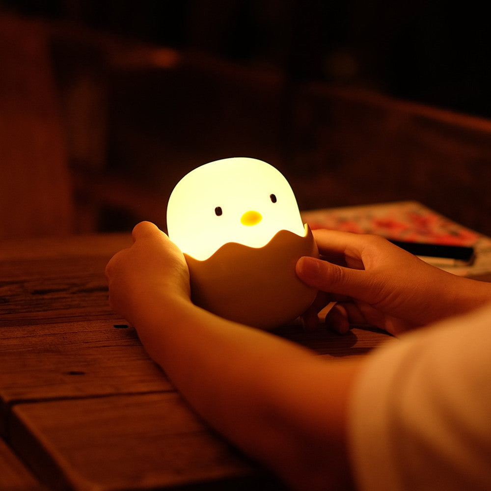 Cartoon Silicone USB Charging Chicken Egg Emotional Sleep Night  Light