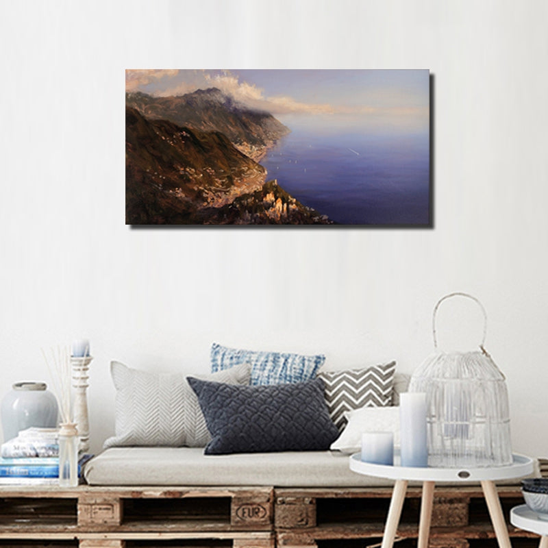 Colorful Coast Morning Bedroom Bedside Frameless Decorative Painting 20 x 39 inch