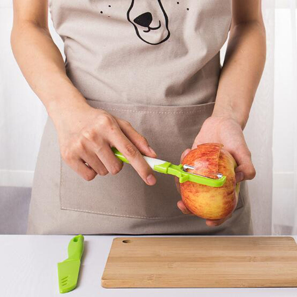 3 Piece Set Fruit Cutter Corer Slicer Divider Fruit Peeler and Fruit Paring Knife