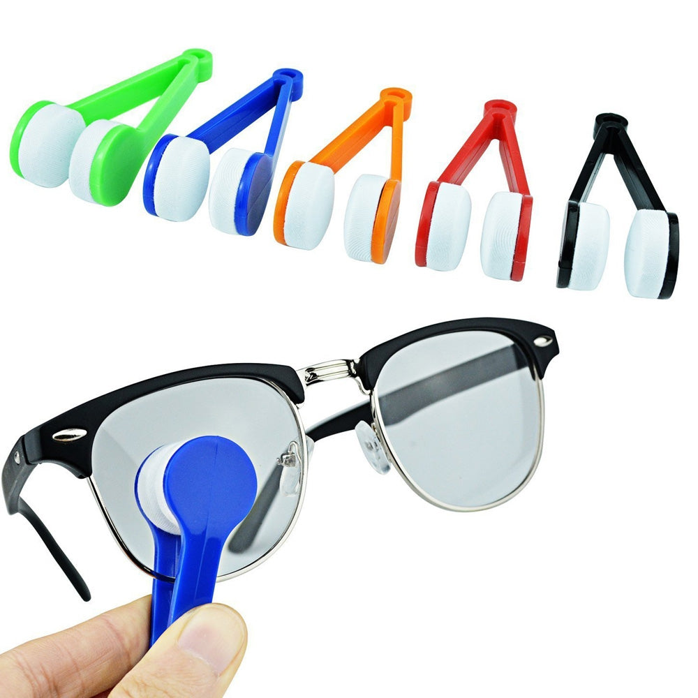 5 pcs Mini Microfiber Spectacles Cleaner Eyeglasses Cleaner Cleaning Clip Soft Brush with Handle...