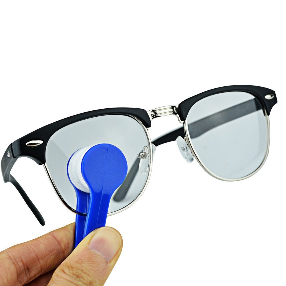 5 pcs Mini Microfiber Spectacles Cleaner Eyeglasses Cleaner Cleaning Clip Soft Brush with Handle...