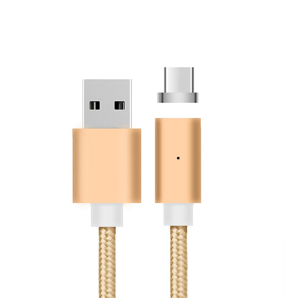 B6C Type-C Mobile USB-C Phone Magnetically Charged Data Cable Dual Data 2.1A Nylon weave