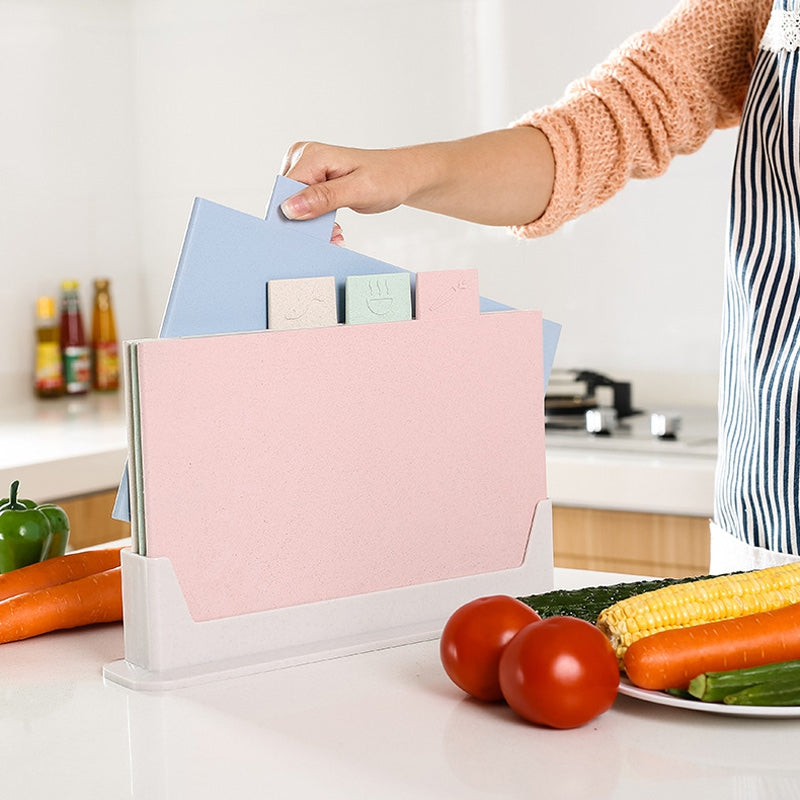 4 PCS of Wheat Fiber Cutting Chopping Board