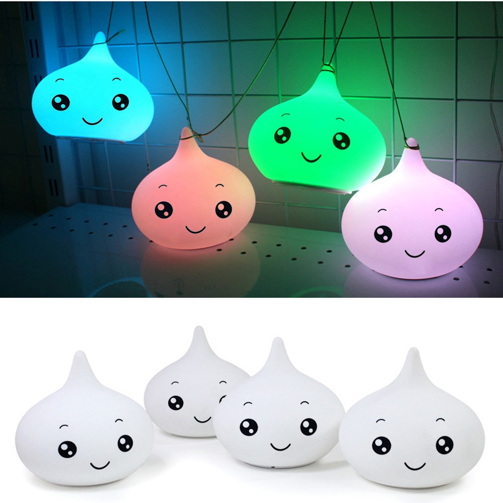 Colorful Water Drop Silica Gel Cuddly Cute Face Small Night Light  In The Bedroom Of  Lamp