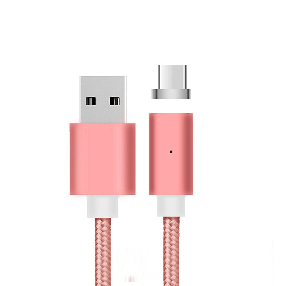 B6C Type-C Mobile USB-C Phone Magnetically Charged Data Cable Dual Data 2.1A Nylon weave