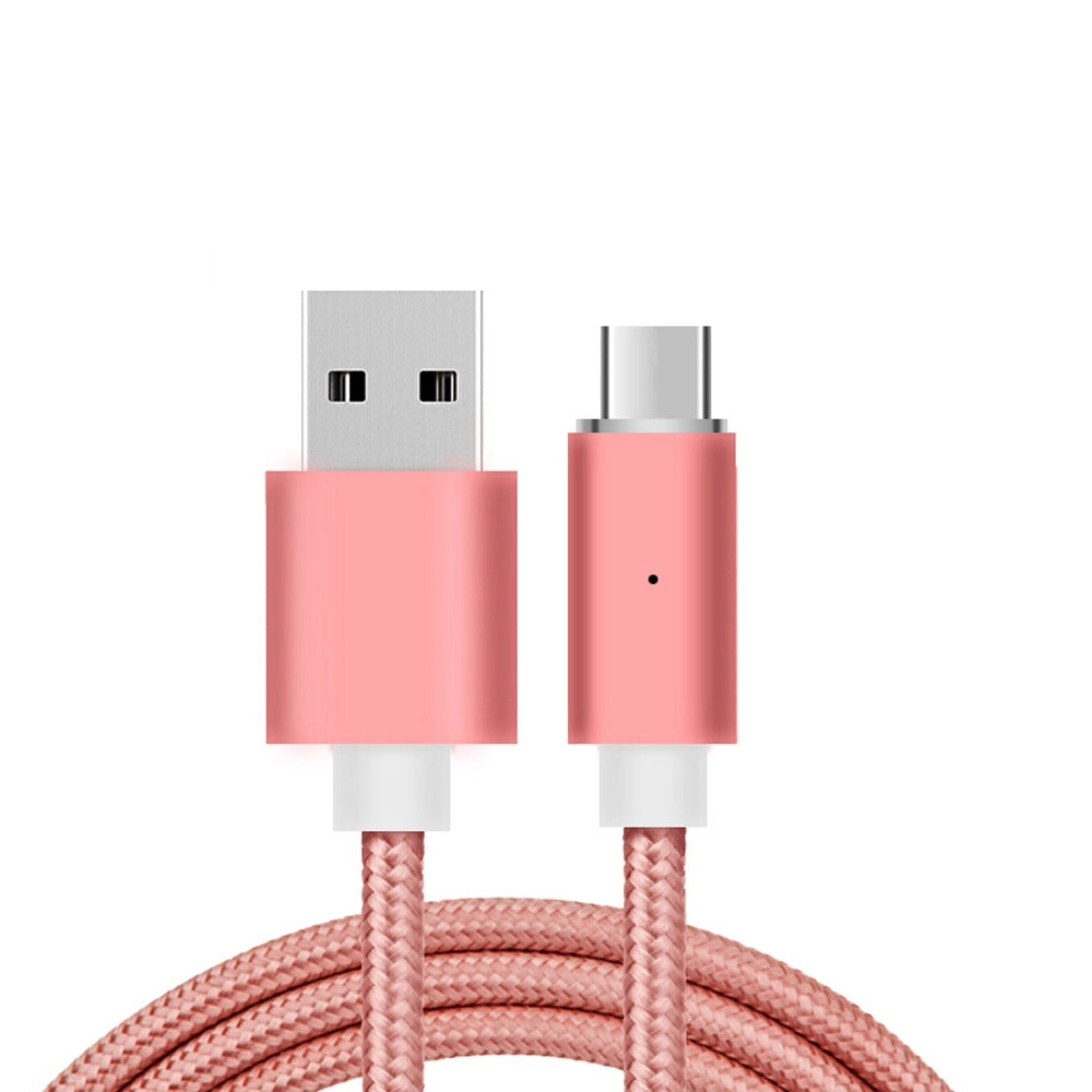 B6C Type-C Mobile USB-C Phone Magnetically Charged Data Cable Dual Data 2.1A Nylon weave
