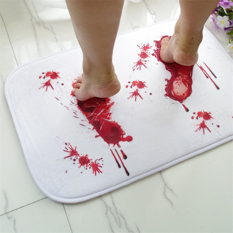 Creative Foot Blood Stains Pattern Antiskid Floor Mat