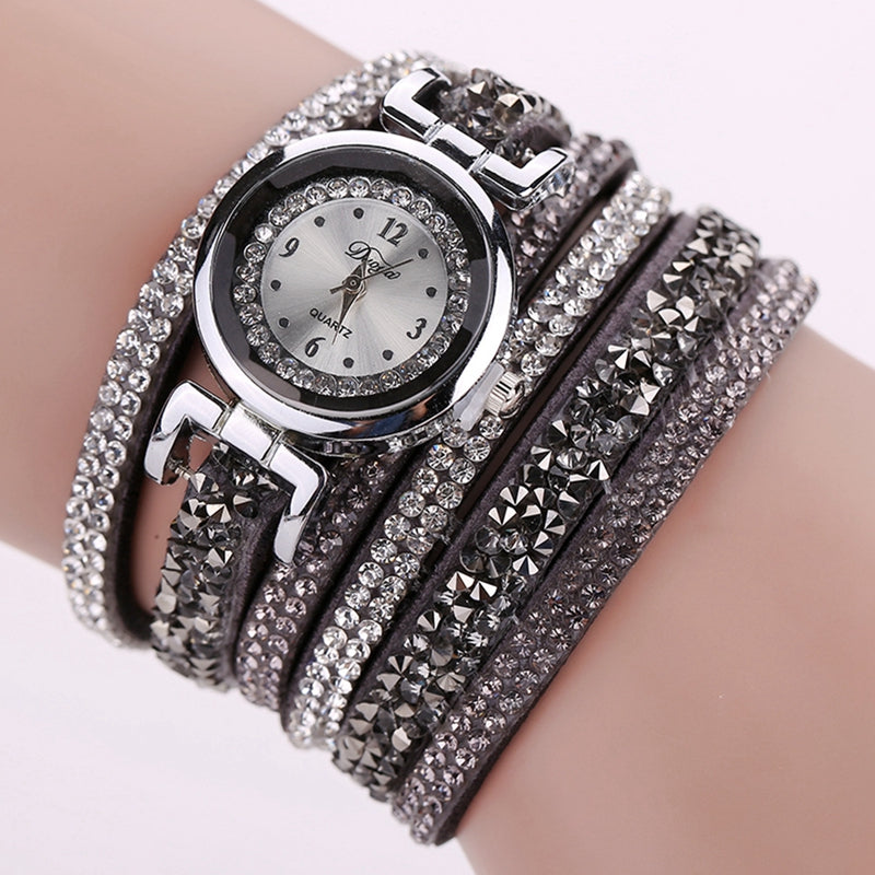 DUOYA D098 Women's Watch Silver Dial Rhinestone Luxury Dress Women Watch