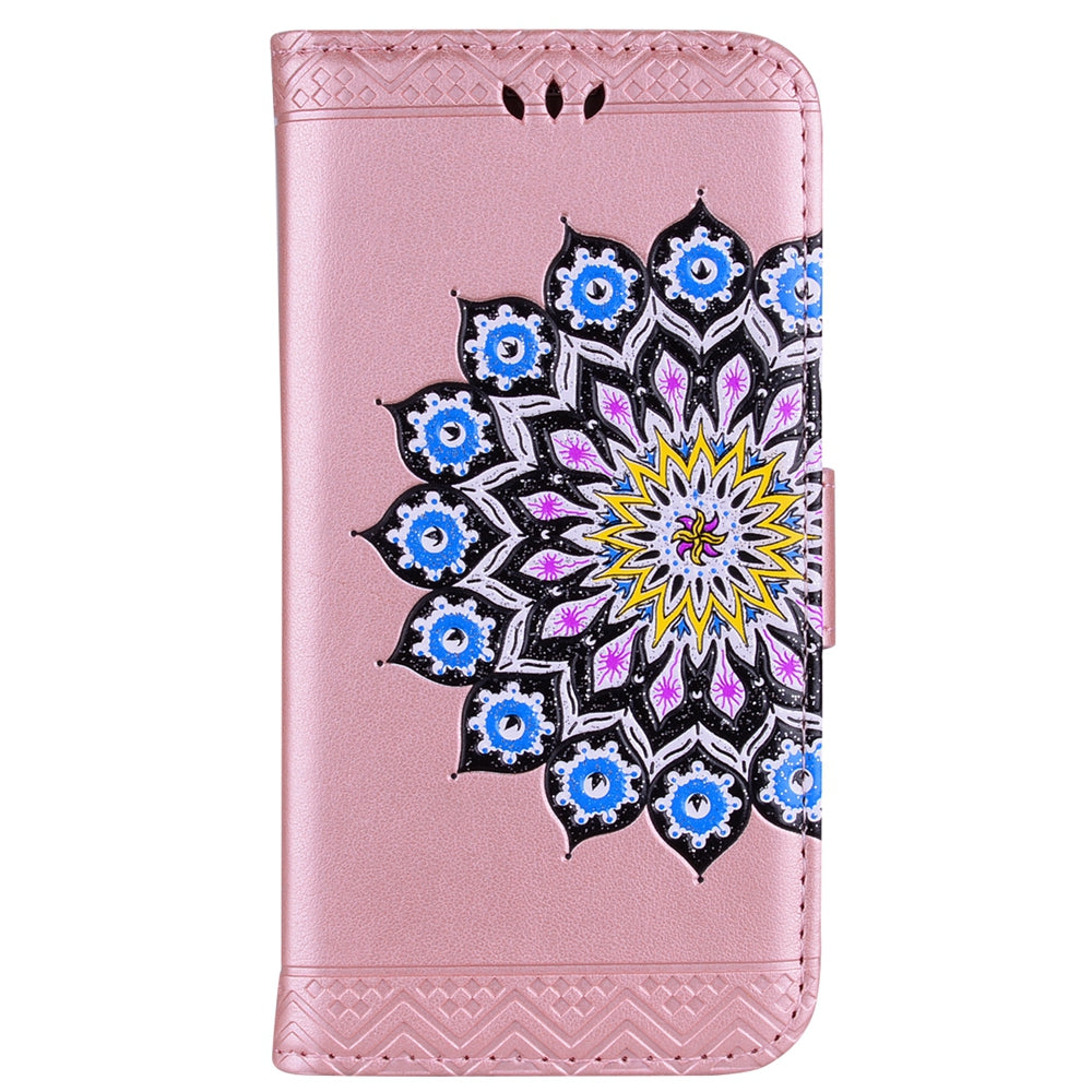 Bling Bling Style Datura Flower Pattern Flip PU Leather Wallet Case for Xiaomi Redmi Note 4
