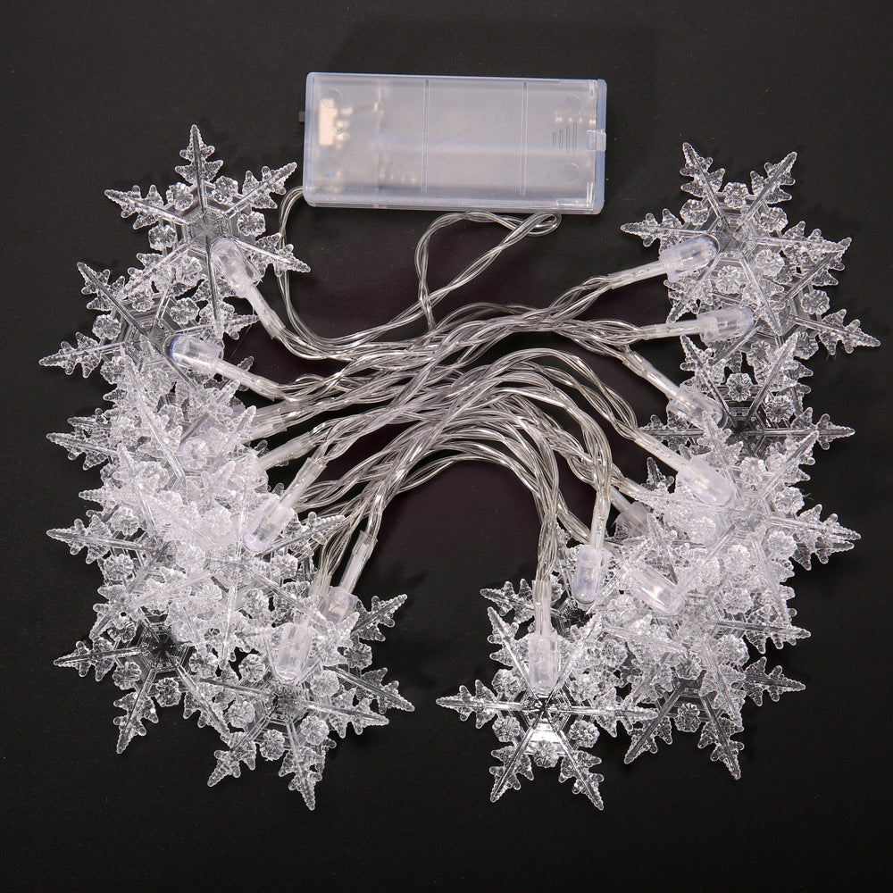 2M 20-LED Snowflake Lights Battery Powered String Lights for Christmas Party Home Decoration