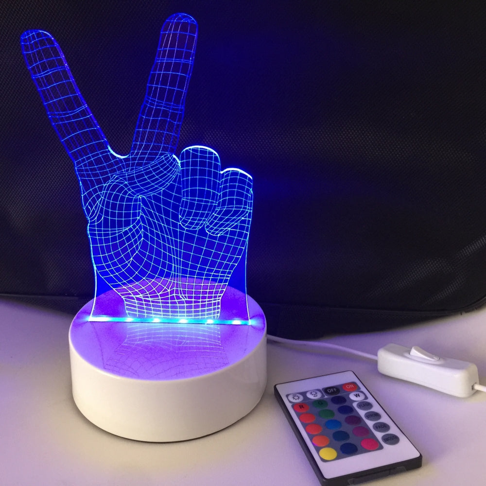 DSU Finger Shape Optical Illusion Color Change 3D Visual LED Light