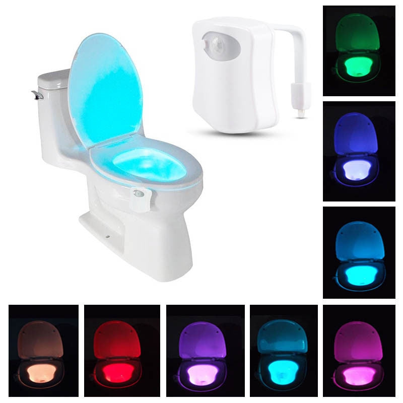 8 Color LED Motion Sensing Automatic Bathroom Toilet Night Light