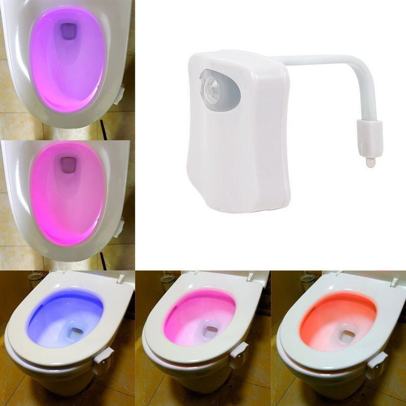 8 Color LED Motion Sensing Automatic Bathroom Toilet Night Light