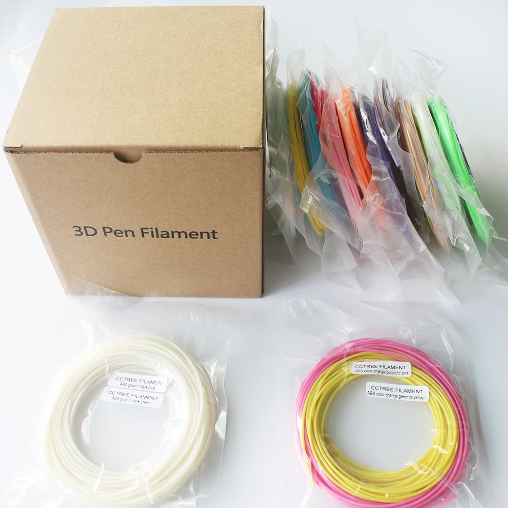 3D Printer Pen Filament  Refill ABS 1.75mm 20 Color Pack 10 Meter