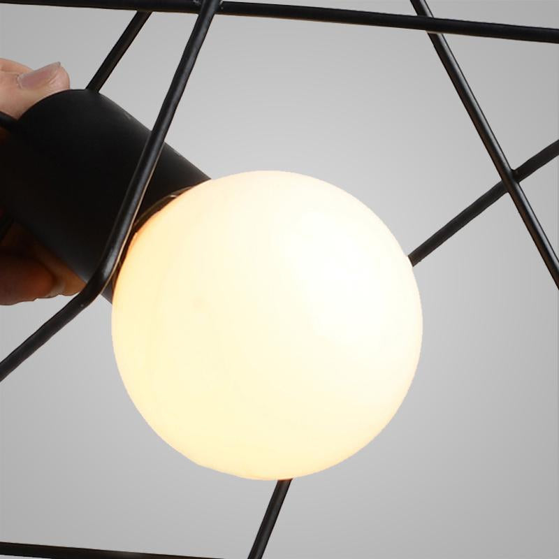 CI - 448 Rustic Metal Cage Shade Pendant Light E26 / E27 Lamp for Restaurant Kitchen Bedroom