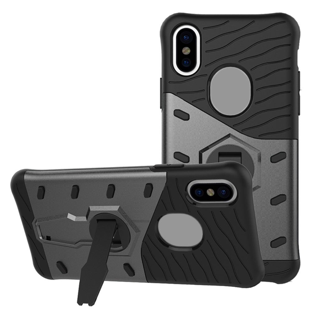 Dual Layer Protective Cover Armor Tpu + Pc Back Case with Stand for iPhone x