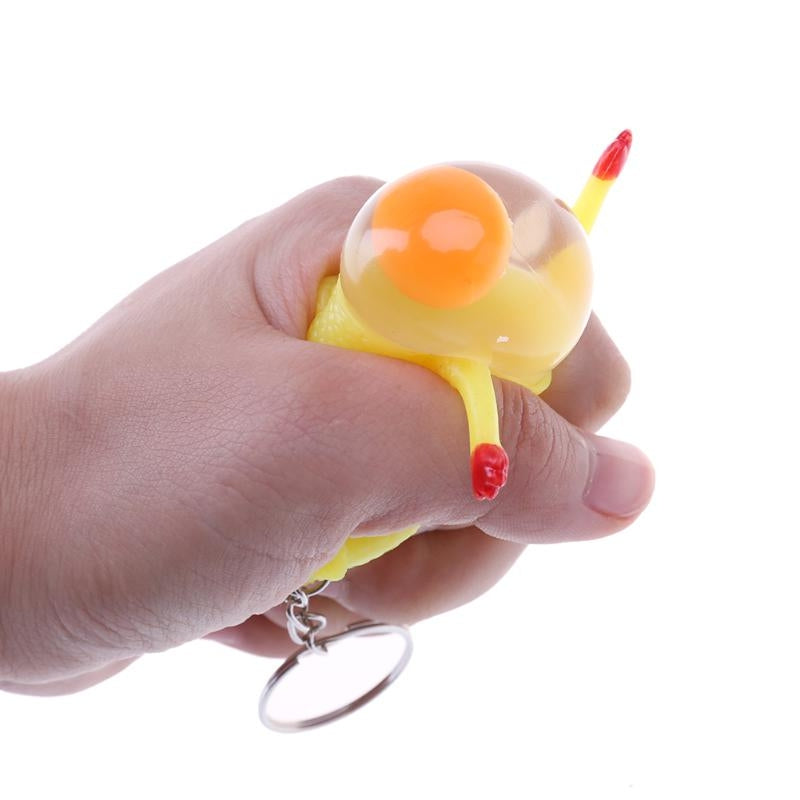 Cute Toys Vent Chicken Whole Egg Laying Hens Crowded Stress Ball Keychain