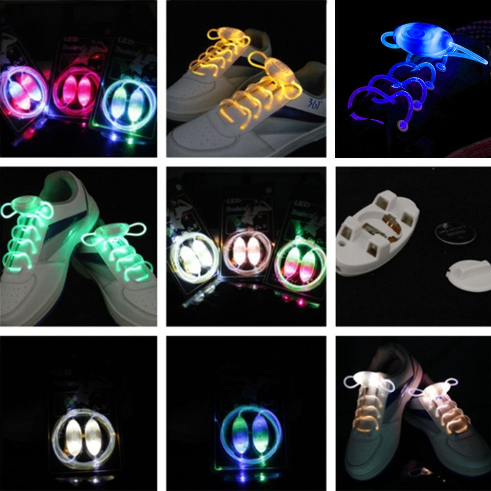 BRELONG Waterproof Luminous LED Color Shoelaces - A pair